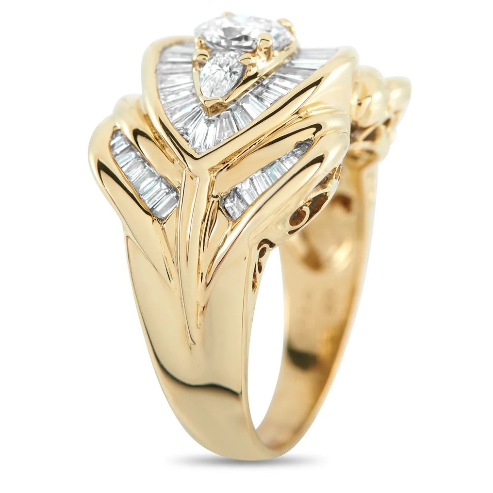 Bague - 18 carats Bague en or jaune 18K avec diamant de 2,19 ct, Or jaune - 2.19ct. tw. Diamant (Naturelle) #1.0