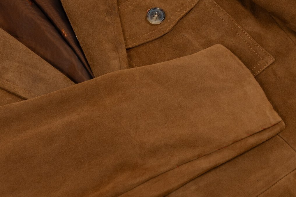 RRP 6800€ ISAIA Camel Safari Jacket Suede 100% Lambskin Leather - 48 IT - 夹克 - 带标签的新品 #4.3