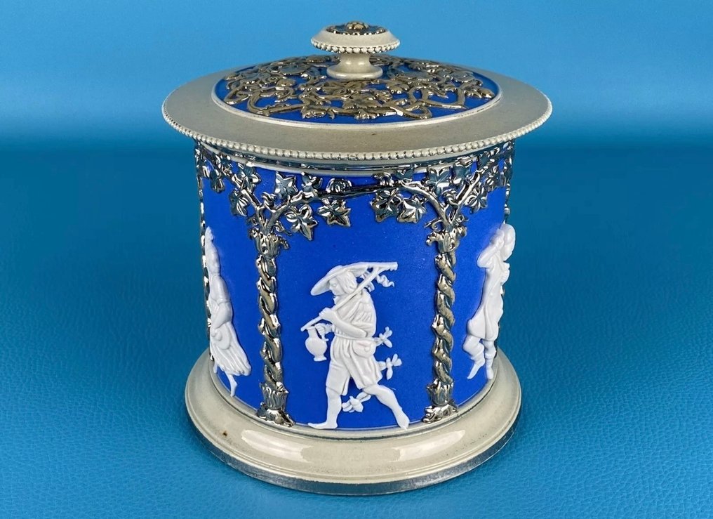 烟草盒 - 盐渍石器, 粗锌, 陶瓷 - 罕见的烟草罐 #1.0