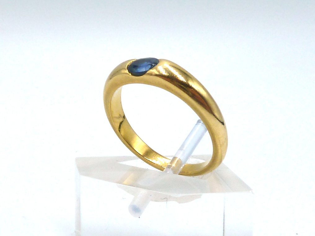Bague - 18 carats Or jaune Saphir #4.3