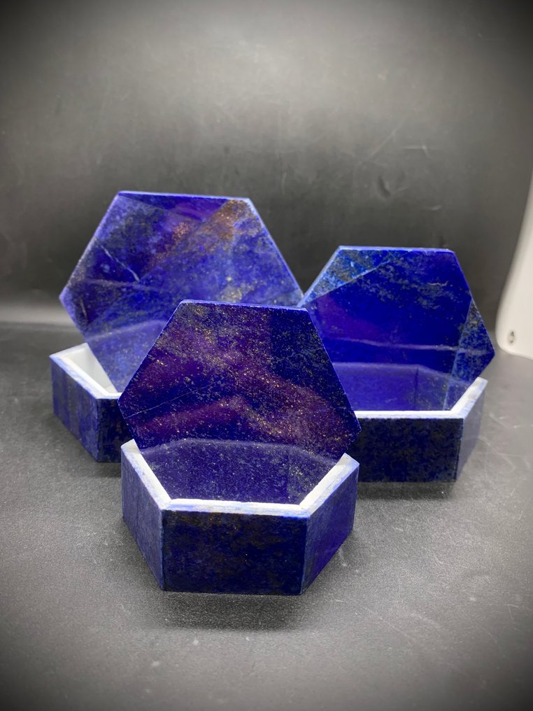 Χειροποίητο φυσικό κουτί κοσμημάτων από Lapis Lazuli - από το Badakhshan, Αφγανιστάν - 700g - (3) κουτί κοσμημάτων- 700 g - (3) #3.2