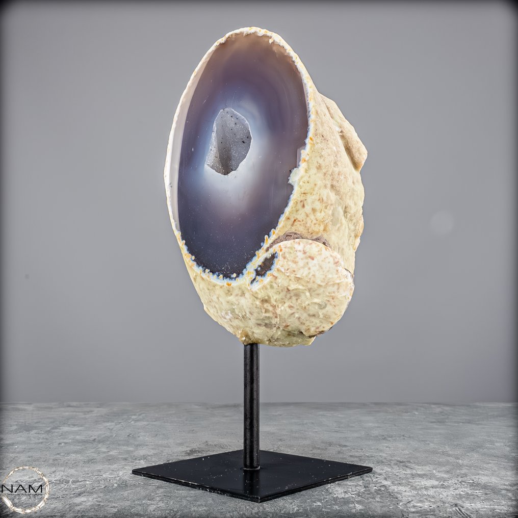 美丽的玛瑙簇晶,带底座 蓝色的优雅- 1359.26 g #2.1