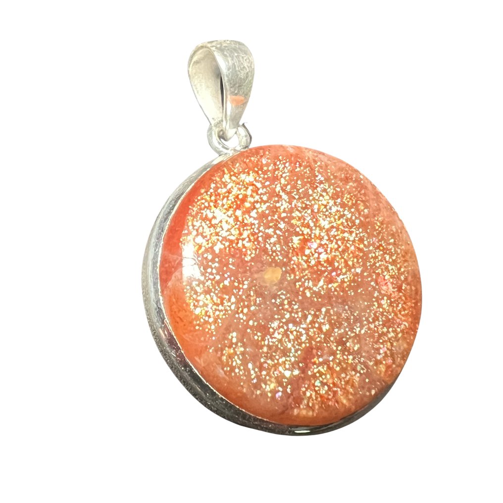 Pandantiv din Piatră de Soare - Argint 925 Bijuterii - Înălțime: 27 mm - Lățime: 27 mm- 13.88 g - (1) #1.0