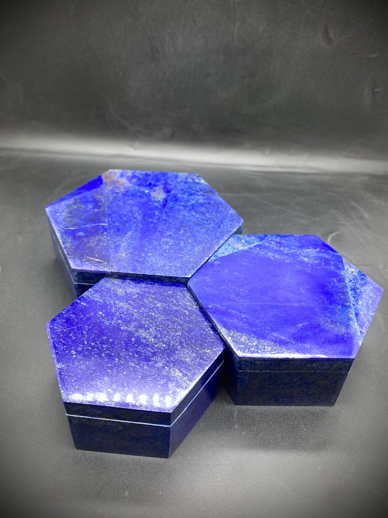 Χειροποίητο φυσικό κουτί κοσμημάτων από Lapis Lazuli - από το Badakhshan, Αφγανιστάν - 700g - (3) κουτί κοσμημάτων- 700 g - (3) #4.3
