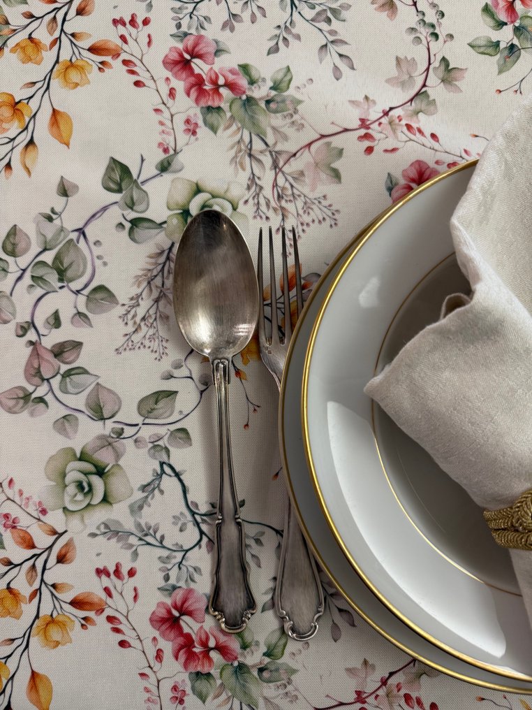 Νόστιμο αγροτικό τραπεζομάντηλο με λουλούδια jacquard για την άνοιξη. - Τραπεζομάντηλο - 2.14 m - 1.44 m #4.3