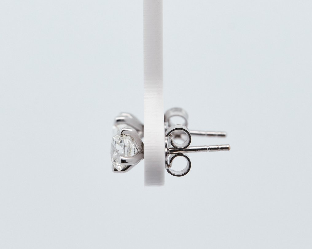 耳环 - 14K包金 白金 - 1.13ct. tw. 钻石 (天然) #4.3