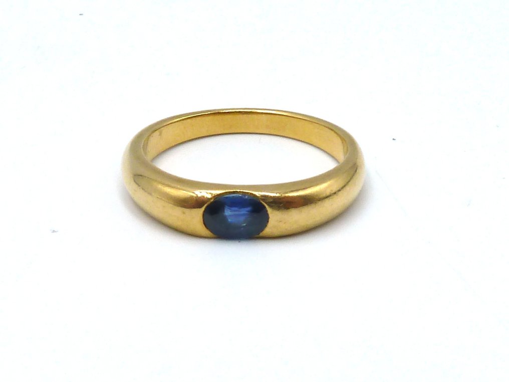 Bague - 18 carats Or jaune Saphir #1.0