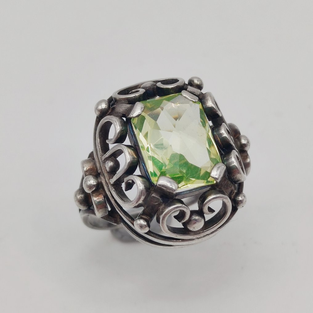 Fără preț de rezervă - Inel Argint Spinel - Art Deco #1.0