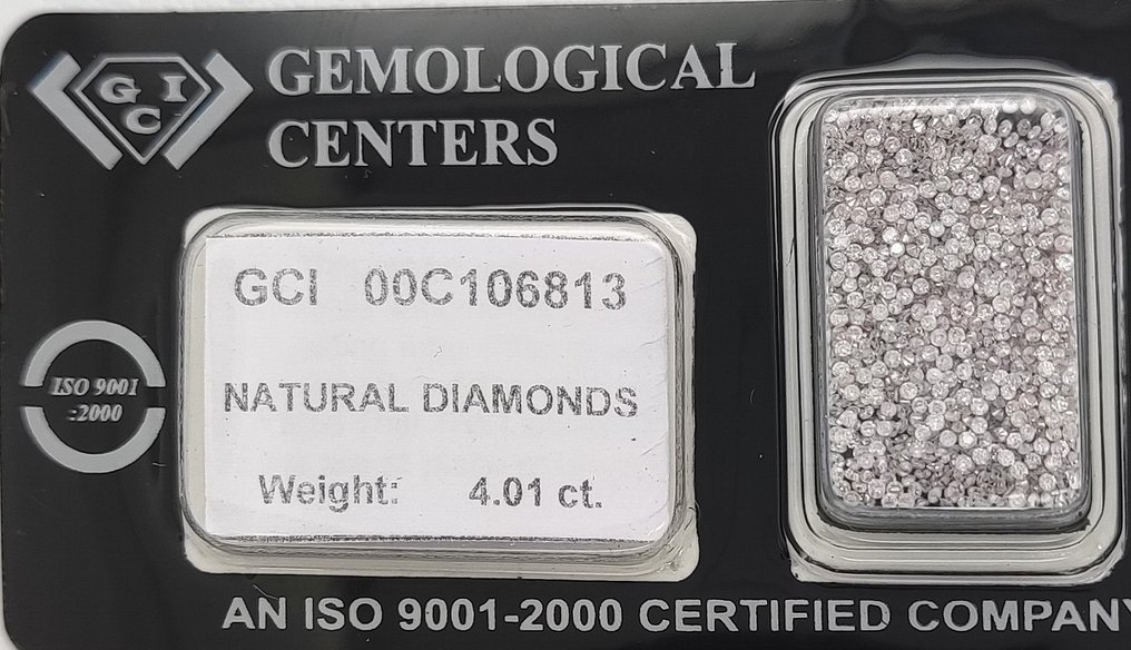 Sem preço de reserva - 1030 pcs Diamante  (Colorido natural)  - 4.01 ct - Redondo Vários tons de rosa - SI1, I1 - Gemmological Centre Israel (G.C.I.) #3.2