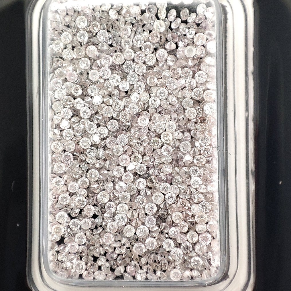 Sem preço de reserva - 1030 pcs Diamante  (Colorido natural)  - 4.01 ct - Redondo Vários tons de rosa - SI1, I1 - Gemmological Centre Israel (G.C.I.) #1.0