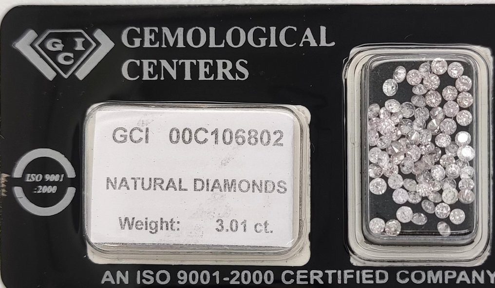 No reserve price - 77 pcs Diamond (Natural coloured) - 3.01 ct - Round Mixed pink - I1, SI1 - Gemmological Centre Israel (G.C.I.) #3.2