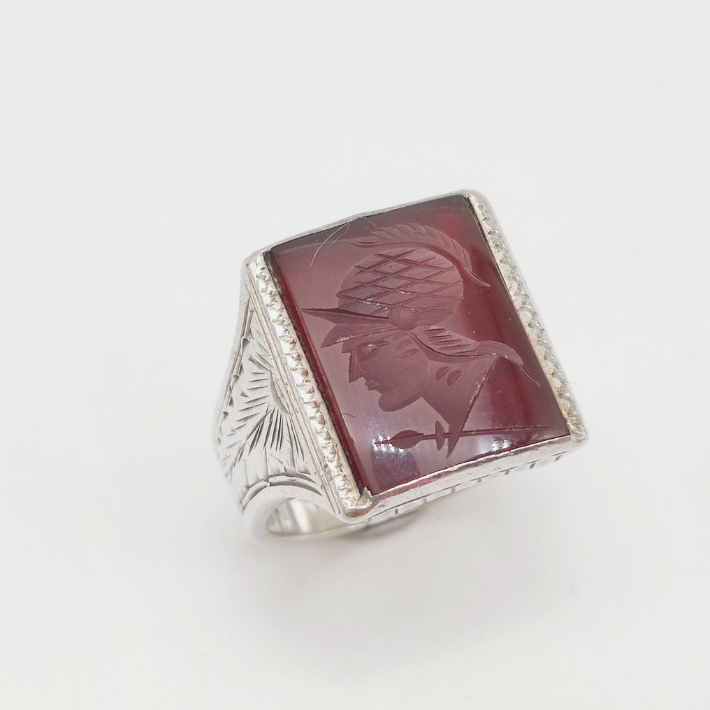 Sem preço de reserva - Anel Prata Cornalina - Intaglio #2.1