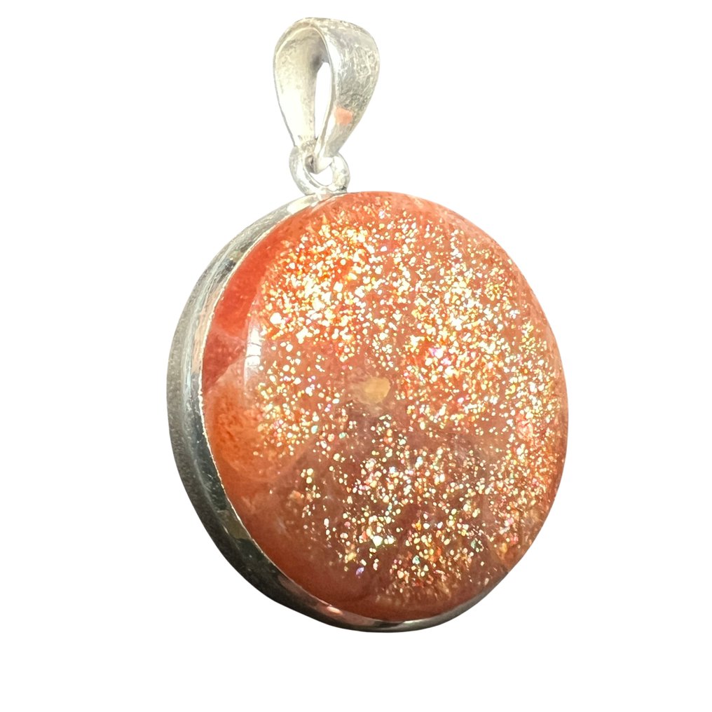 Pandantiv din Piatră de Soare - Argint 925 Bijuterii - Înălțime: 27 mm - Lățime: 27 mm- 13.88 g - (1) #1.0