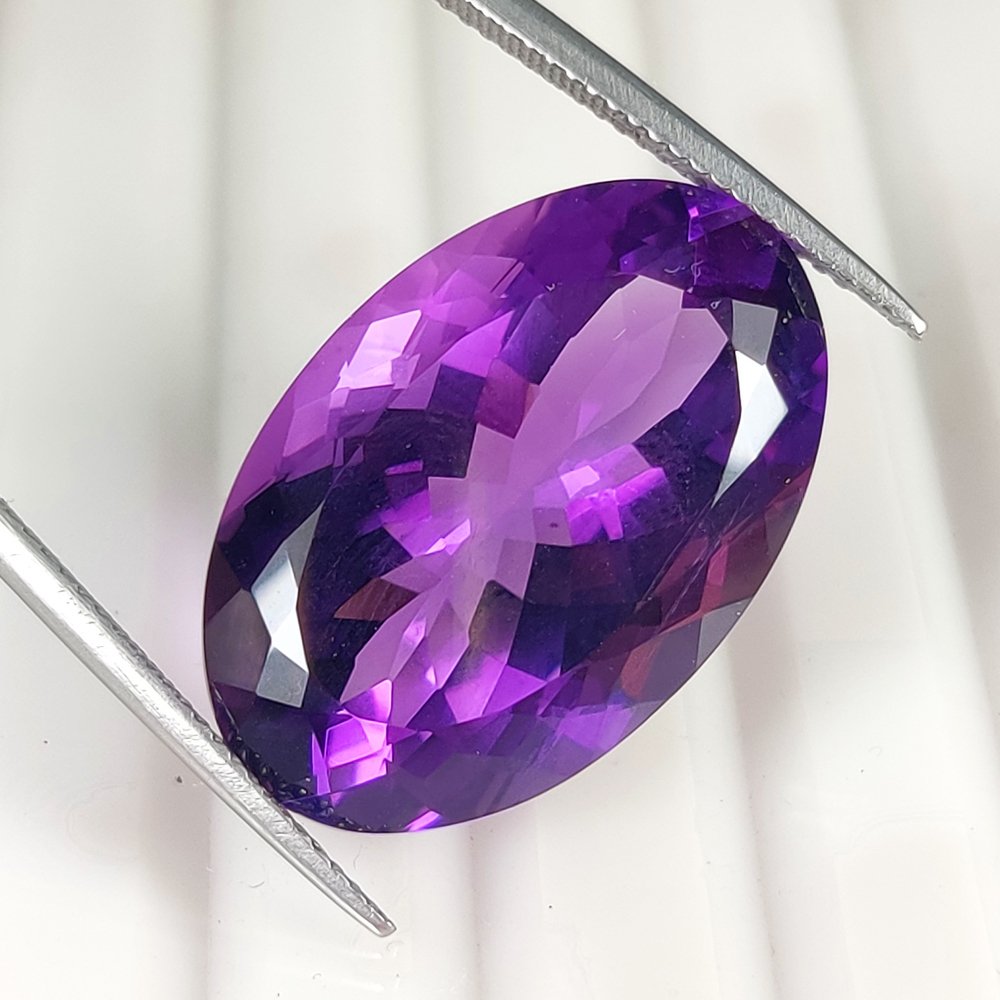 1 pcs Purpuriu Ametist - 24.64 ct - Asociația internațională de pietre prețioase colorate (ICA GemLab) - Minunată ametistă! #3.2