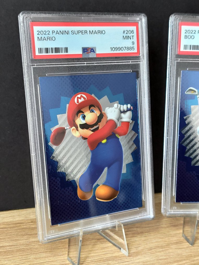 Lot Panini Super Mario - Mario & Boo - 2 Graded card - PSA #4.3