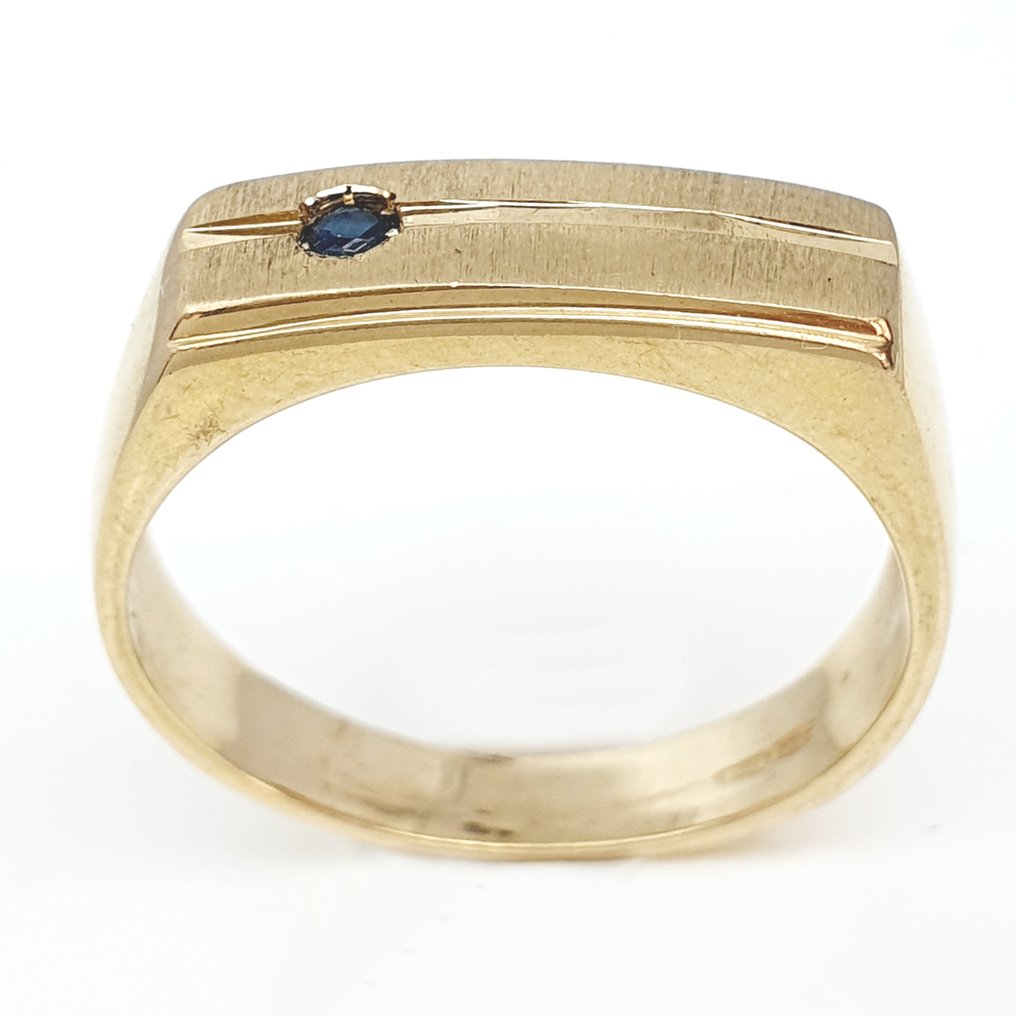 Δαχτυλίδι - 18 καράτια Κίτρινο χρυσό -  0.04ct. tw. Ζαφείρι #1.0