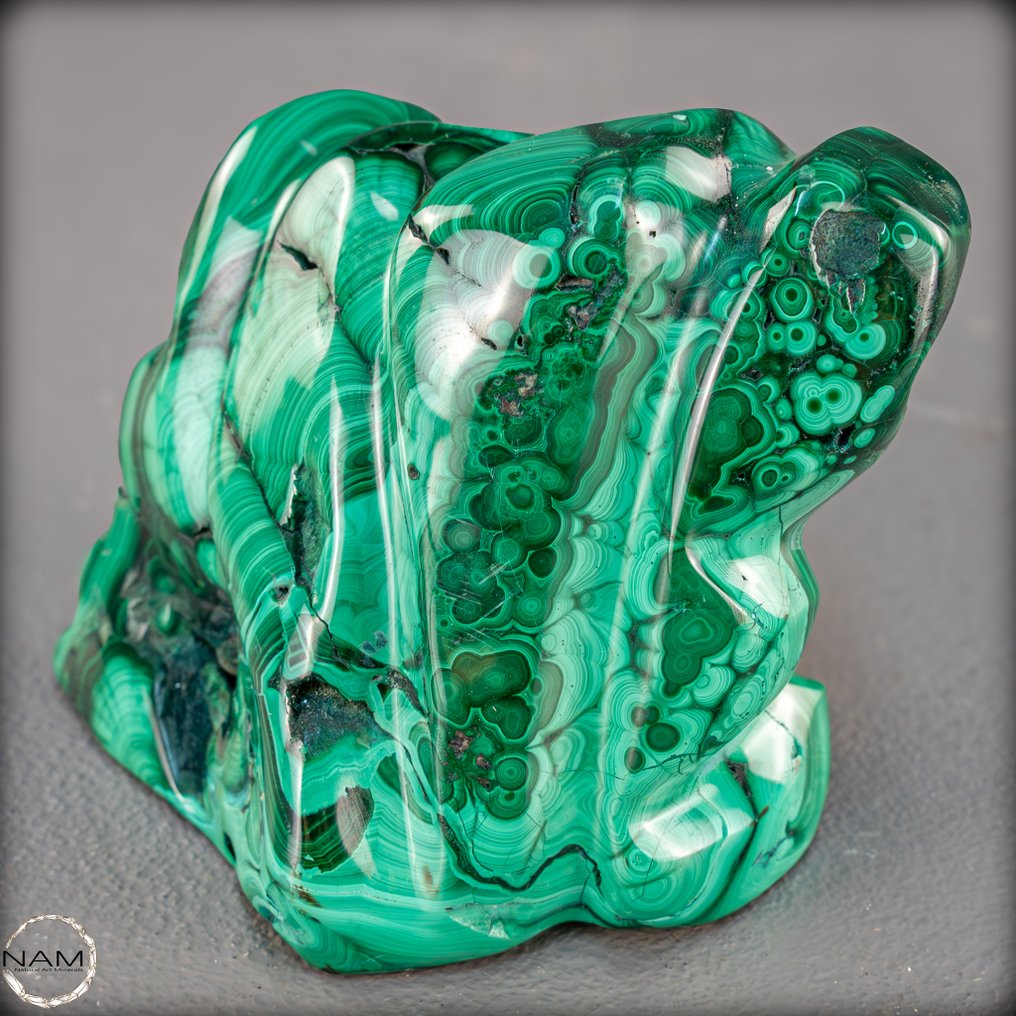 Natural Beautiful Malachite Flame, Top Quality- 386.09 g #1.0