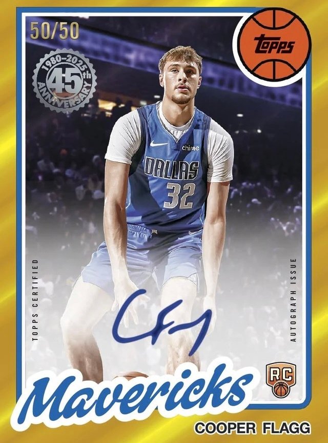 2025/26 Topps Topps NBA Cooper Flagg, Victor Wembanyama, LeBron James, Luka Doncic 7 packs per box, 12 cards per pack Numbered parallel, Parallel card, Gesigneerde kaart - 1 Sealed box - Excellent (EX) #1.0