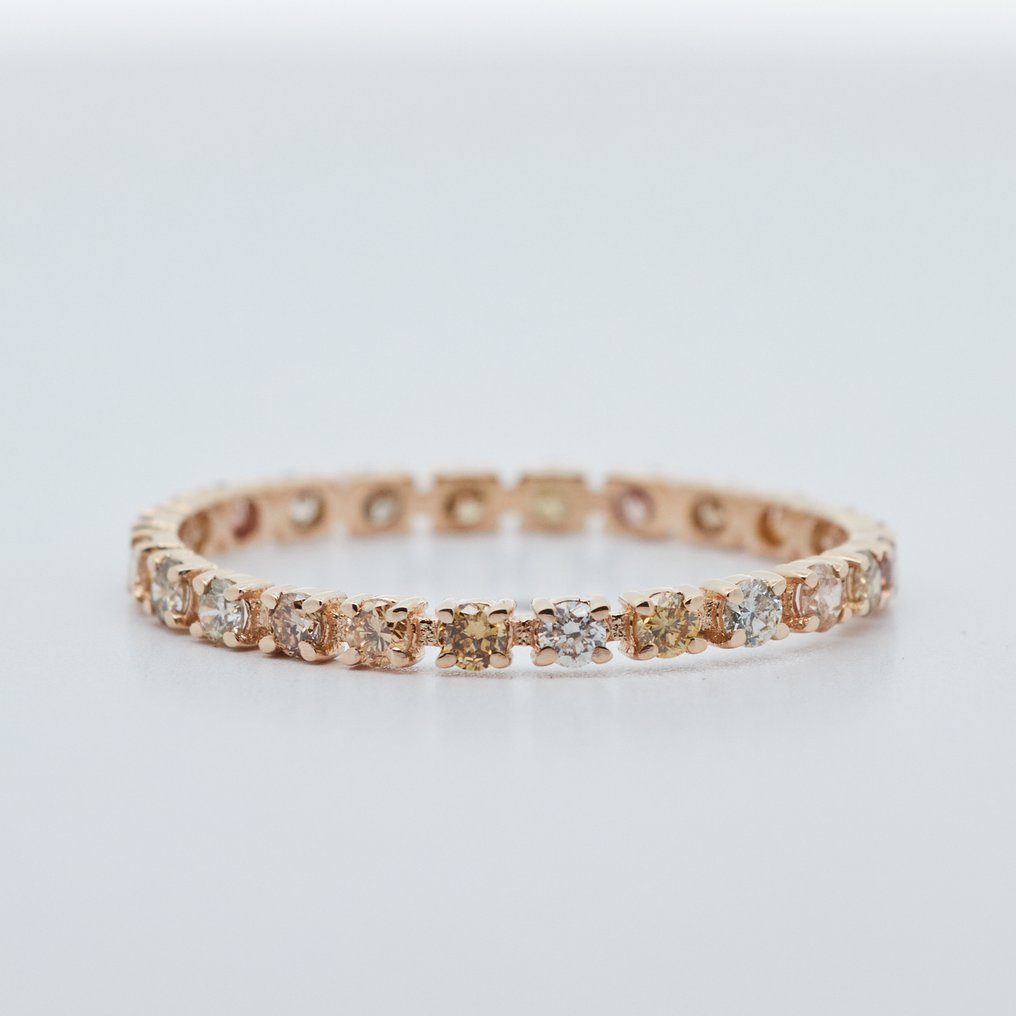 Nincs minimálár - Gyűrű - 14 kt. Sárga arany -  0.48ct. tw. Gyémánt (Természetes színű) #2.1