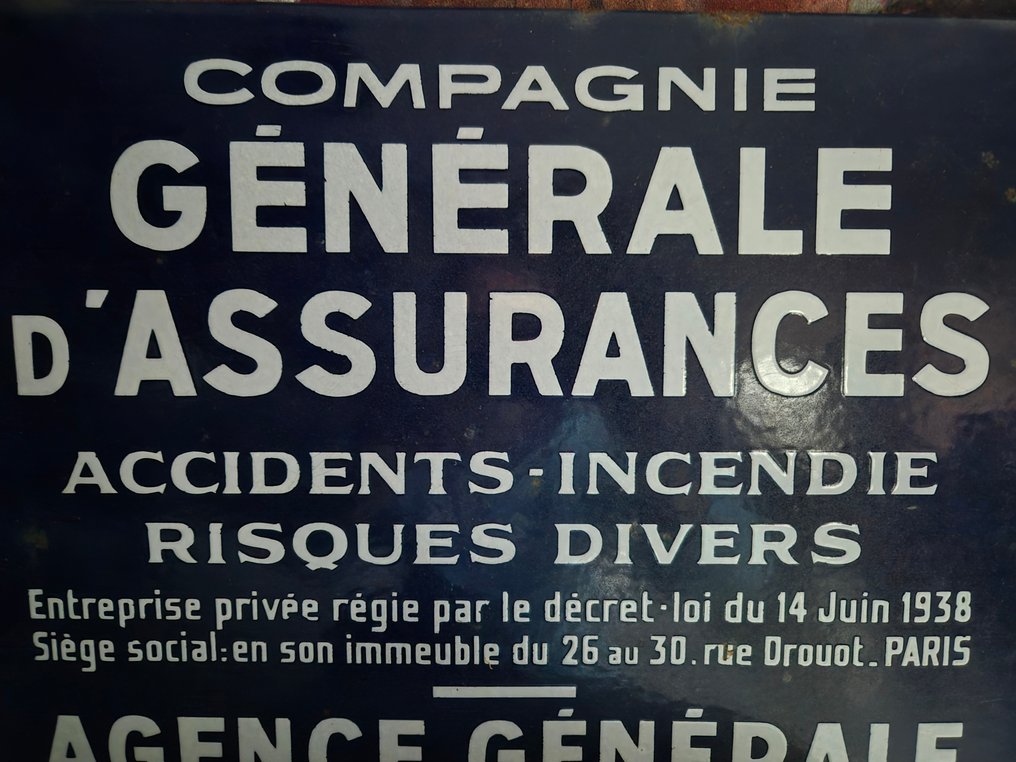 Email Laborde - 搪瓷牌保险 - Compagnie générale d'assurances - 琺瑯板 - 广告用珐琅牌 - 鋼 #3.2