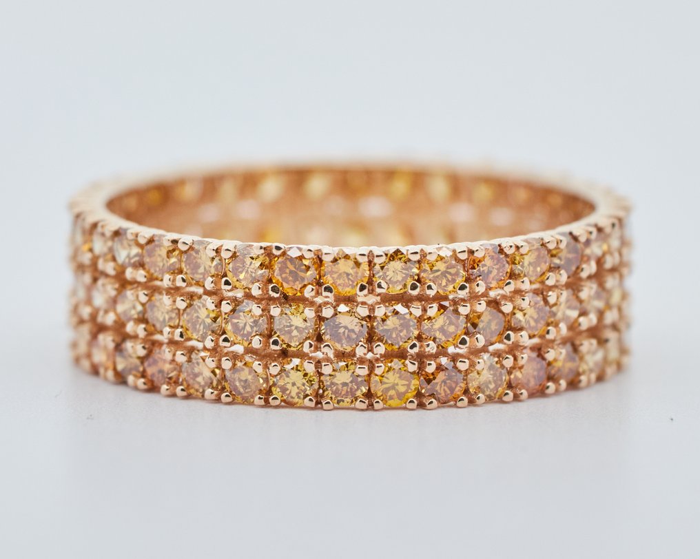 χωρίς τιμή ασφαλείας - Δαχτυλίδι - 14 καράτια Κίτρινο χρυσό - 2.04ct. tw. Διαμάντι (Φυσικού χρώματος) #1.0