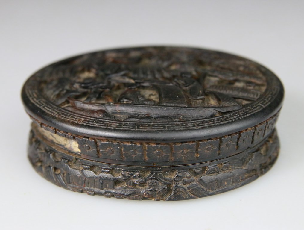 Round box - Tortoiseshell sculpted - China - Qing 19th century #1.0