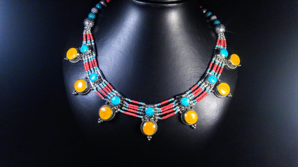 Vintage Berber necklace Necklace - Height: 45 cm - Width: 3 cm- 122 g #2.1