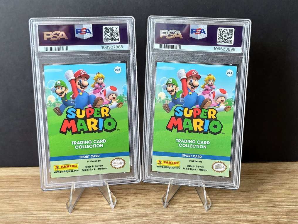 Lot Panini Super Mario - Mario & Boo - 2 Graded card - PSA #1.0