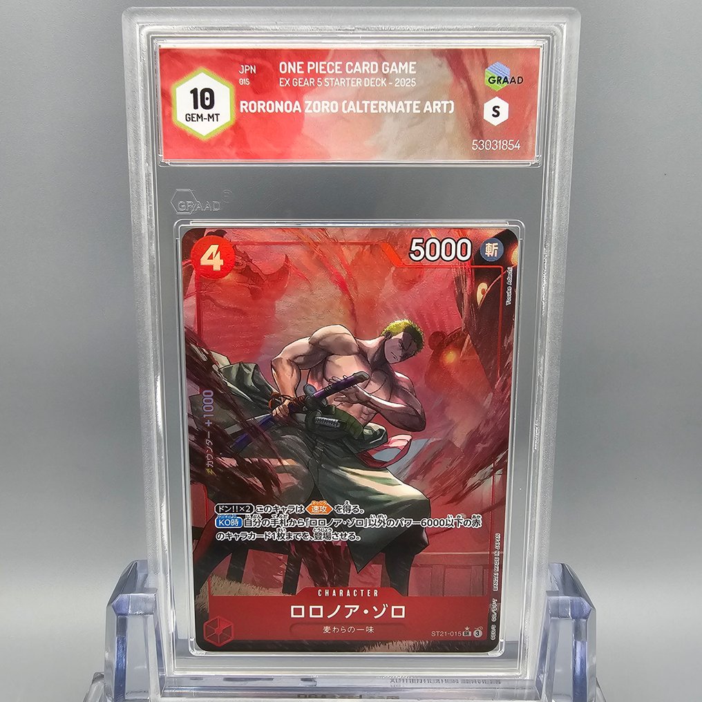 One Piece Graded card - Zoro (Alternate Art) ST21-015 SR - Graad 10 #1.0