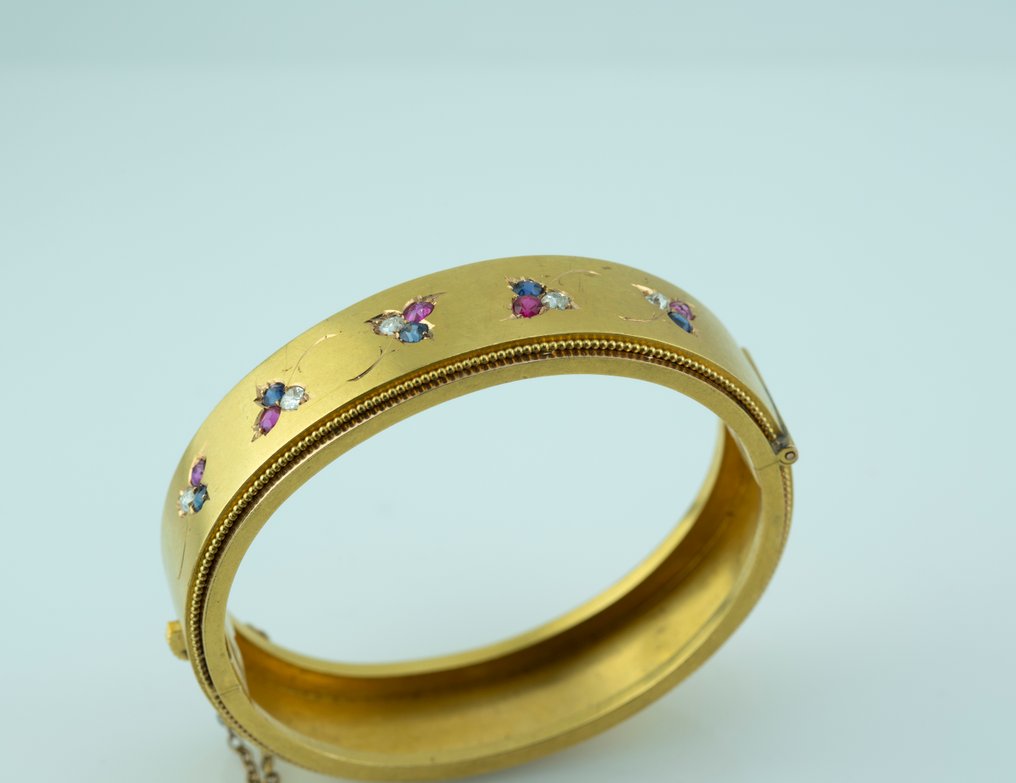 Bracelet - 18 kt. Yellow gold Mixed gemstones #4.3