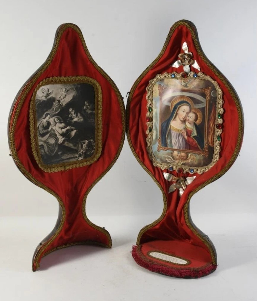 Oggetti religiosi e spirituali - Legno, Tessuto - 1800-1850 - Custodia per ostensorio X #1.0