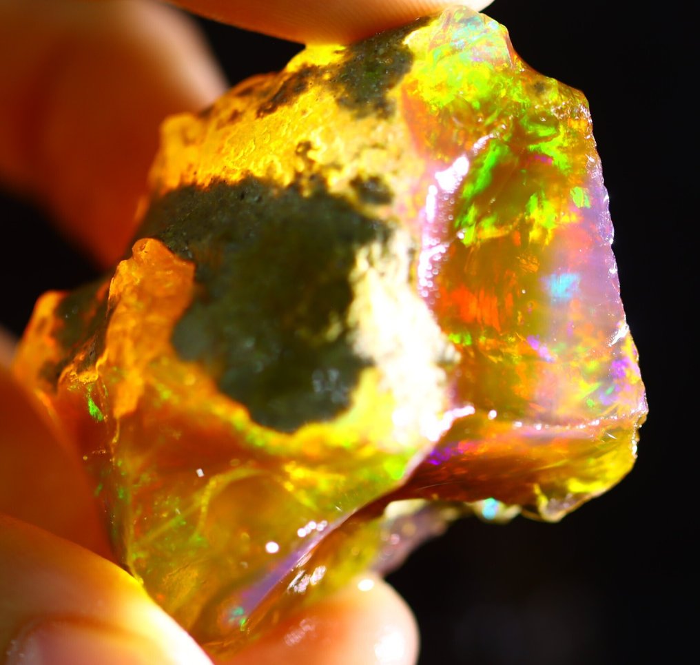 160,4 ct - (Contraluz) Big Crystal Opal - Rå - Se video!- 32 g #3.2
