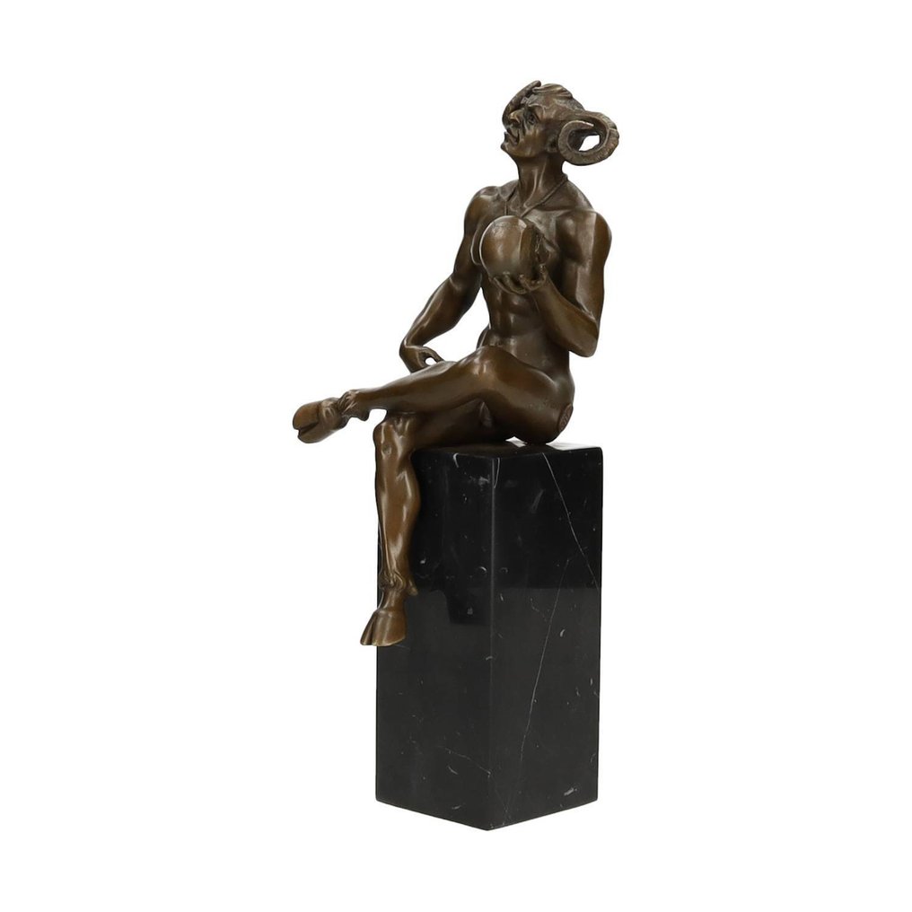 Skulptur, Demon - 36 cm - Bronse, Marmor #3.2