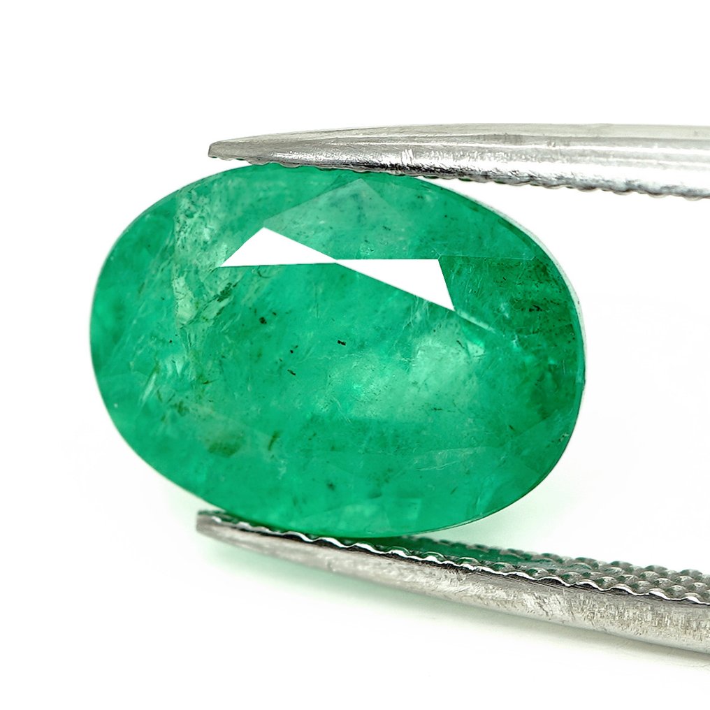 1 pcs  Verde Smeraldo  - 4.36 ct - Bellerophon Gemlab #1.0