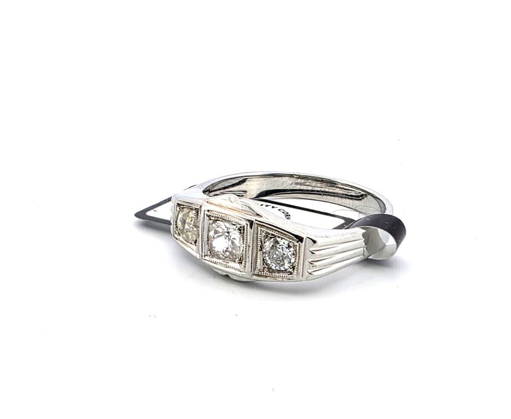 Δαχτυλίδι - 18 καράτια Λευκός χρυσός Διαμάντι (Φυσικό)  #4.3