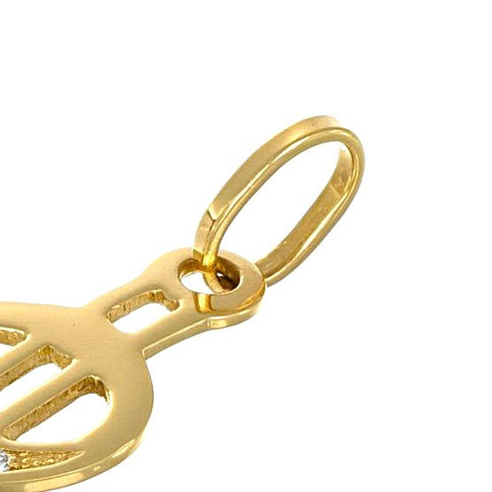 Anhänger - 18 kt Gelbgold -  0.04ct. tw. Diamant (Natürlich)  #4.3