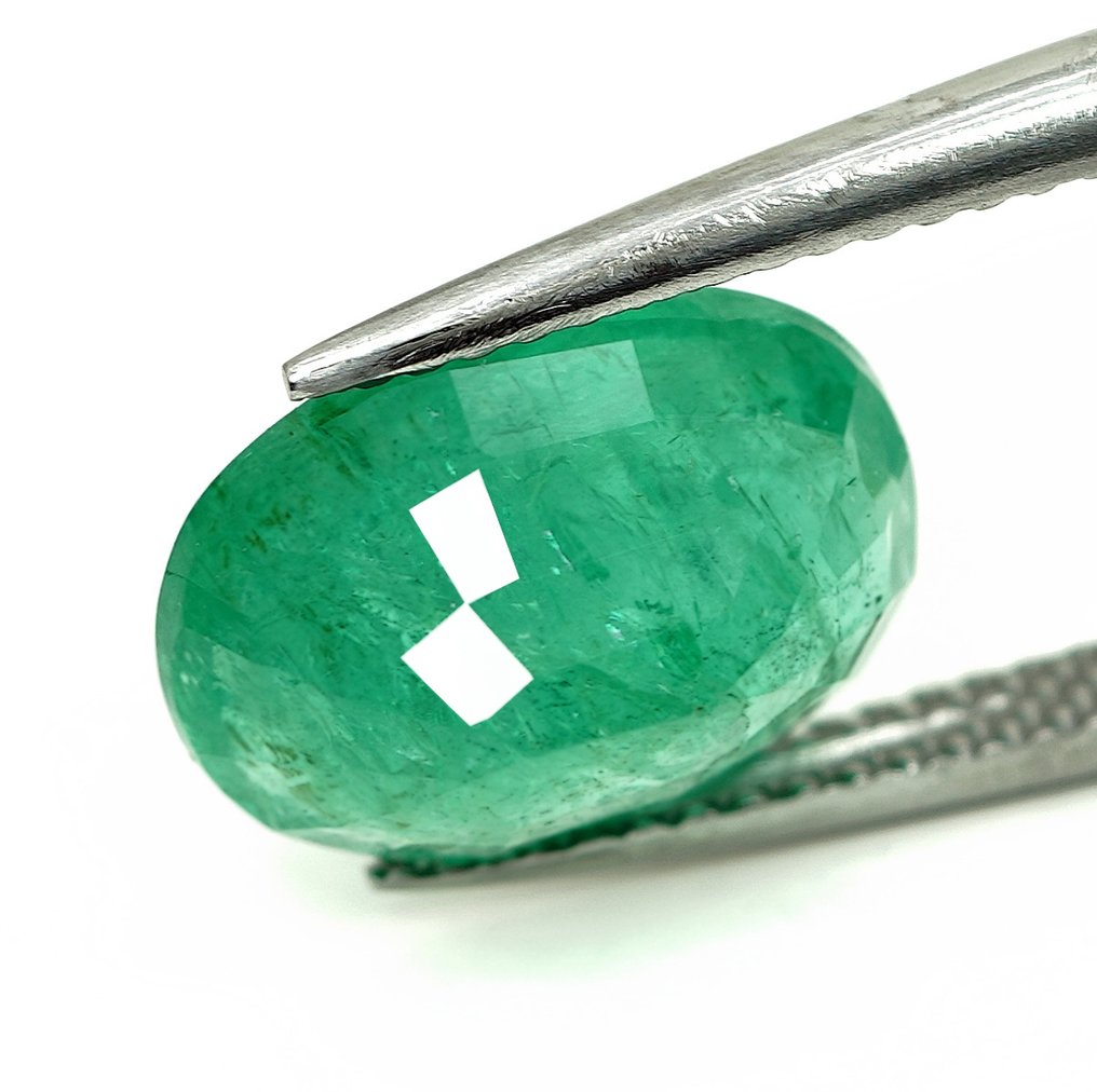 1 pcs  Verde Smeraldo  - 4.36 ct - Bellerophon Gemlab #3.2