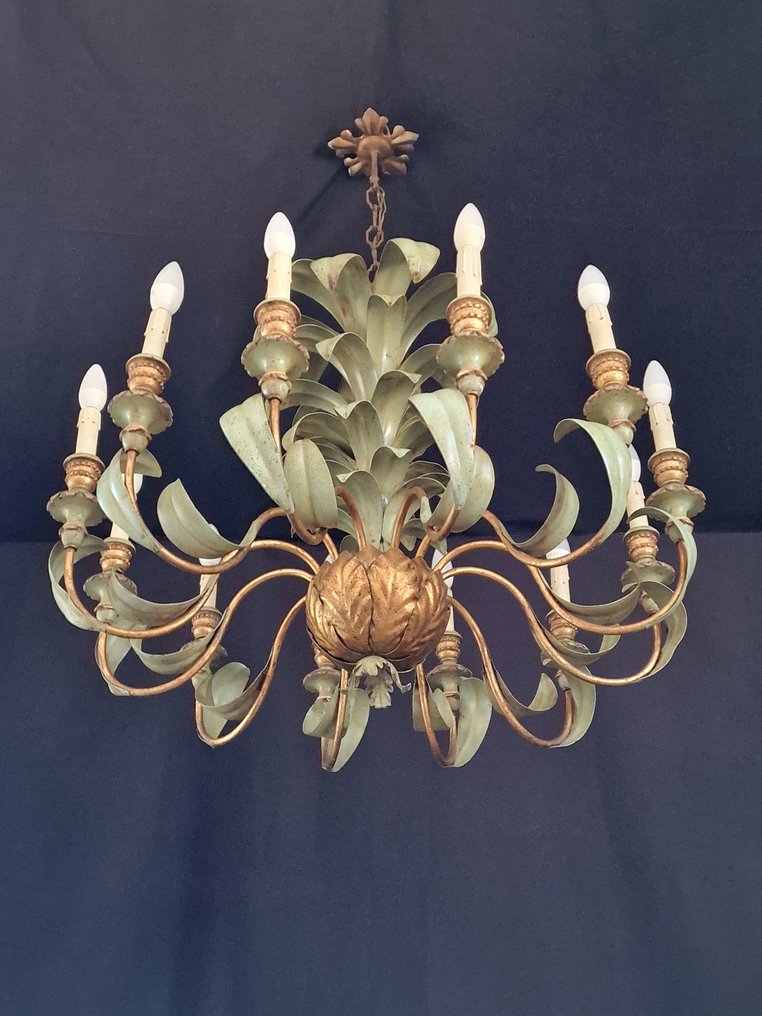 Chandelier - Pineapple - Steel, Wood #3.2