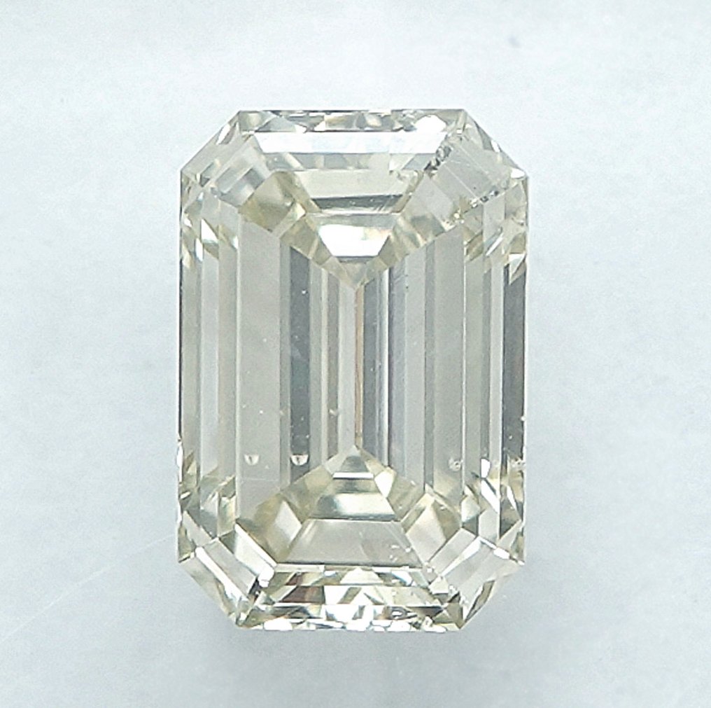 1 pcs 钻石  (天然色彩的)  - 1.02 ct - 祖母绿 - Very light 稍帶灰色的 黄色 - SI2 微内含二级 - 国际宝石研究院（IGI） #1.0