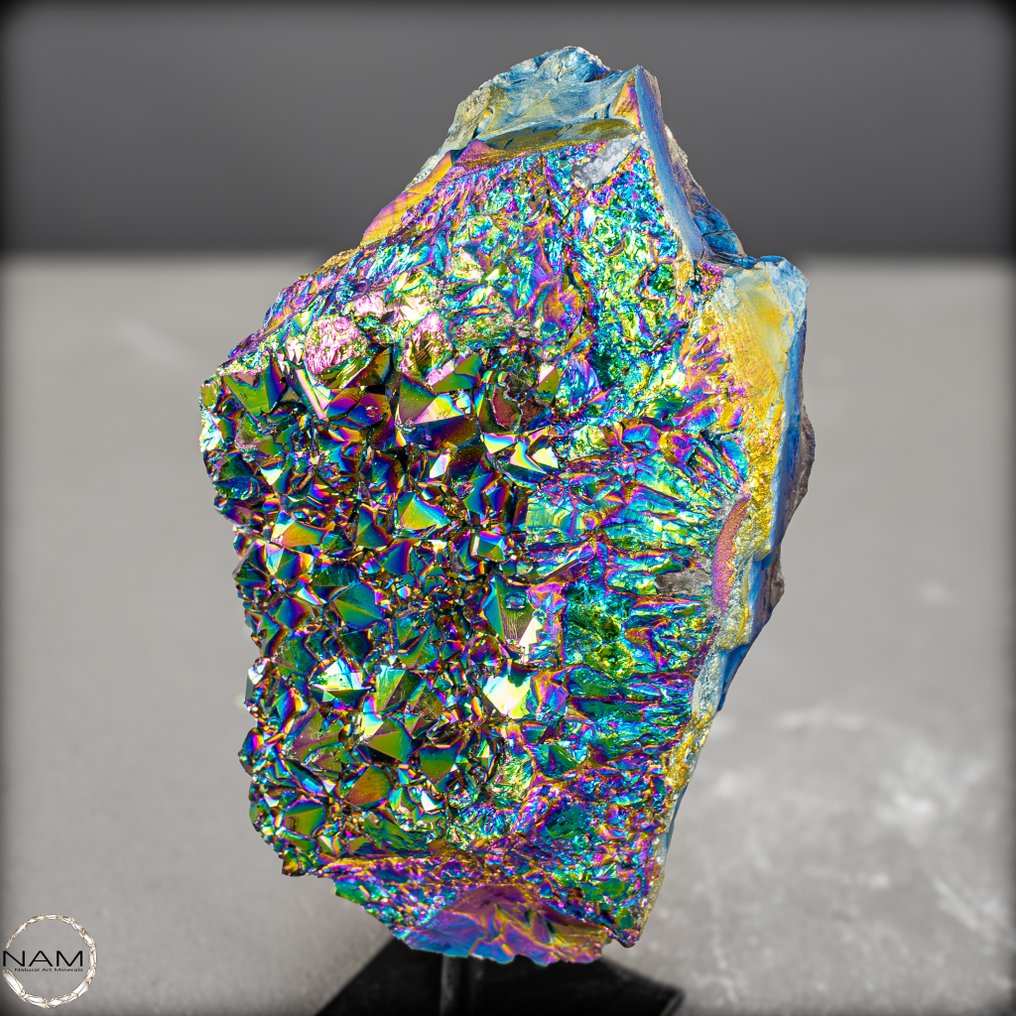 Aura-Quartz su supporto – Un arcobaleno di energie in esposizione- 769.42 g #1.0