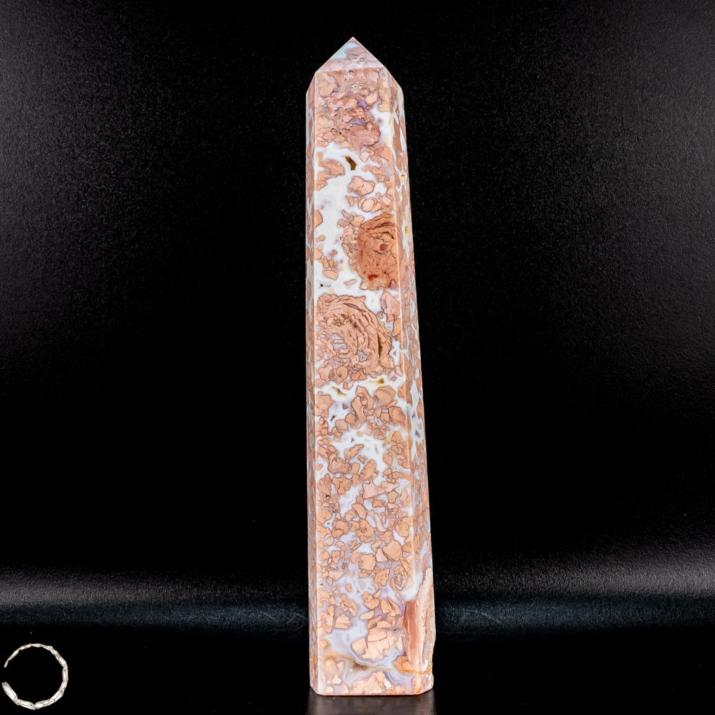 稀有天然棉花糖玛瑙 方尖碑- 784.51 g #2.1