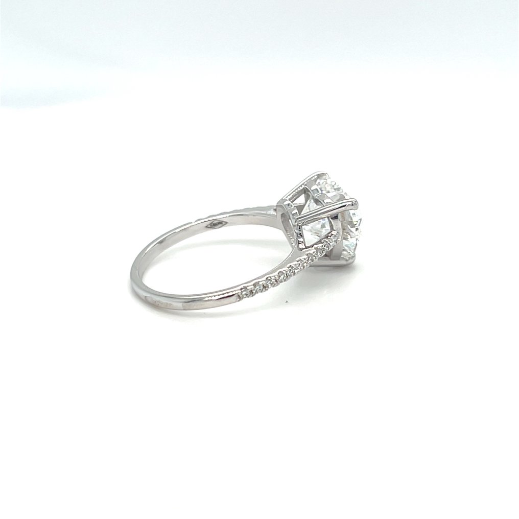 Δαχτυλίδι - 14 καράτια Λευκός χρυσός -  3.20ct. tw. Διαμάντι (Εργαστηριακής καλλιέργειας) - Διαμάντι #3.2