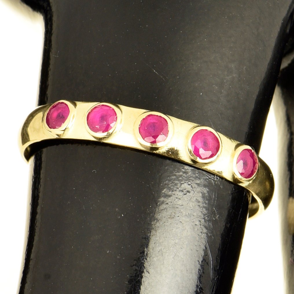 No reserve price - Ring - 14 kt. Yellow gold Ruby #1.0