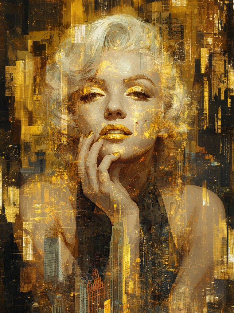 Canvas Fit - Alberto Ricardo - Marilyn Monroe en resplandor dorado #1.0