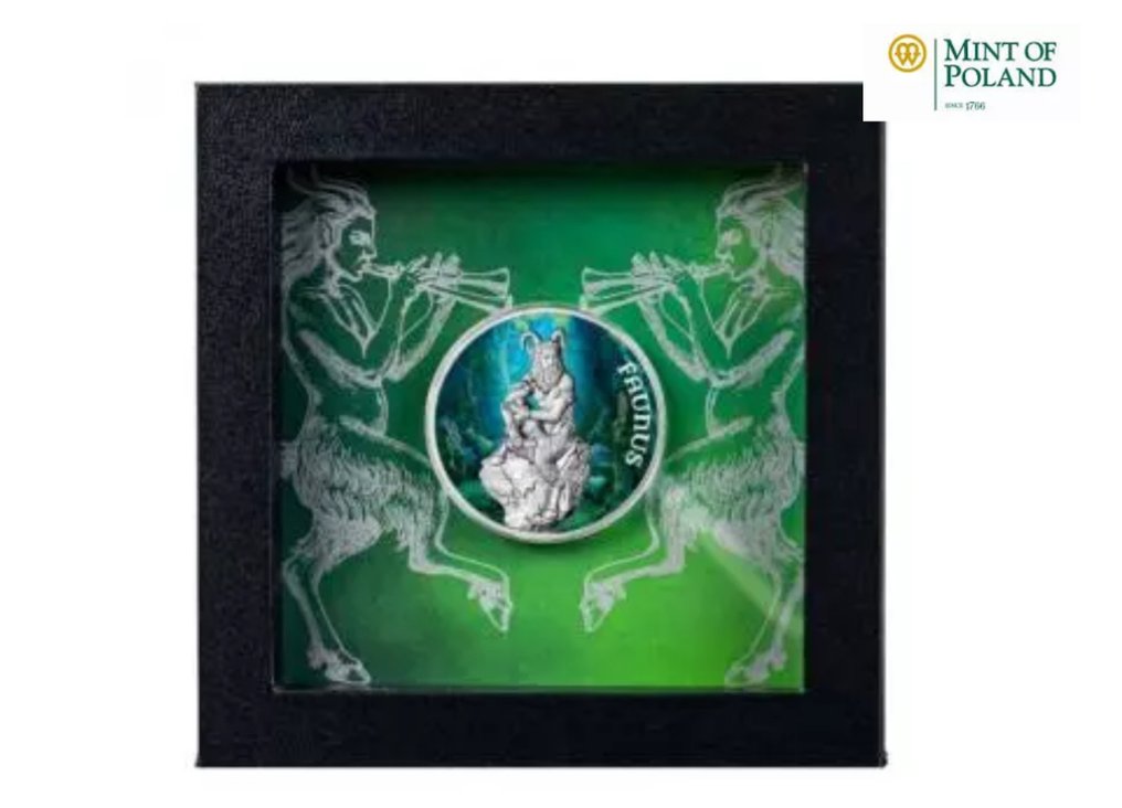 Niue. 2 Dollars 2022 Faunus Colorized , 1 oz (.999) mit CoA und BOX #2.1