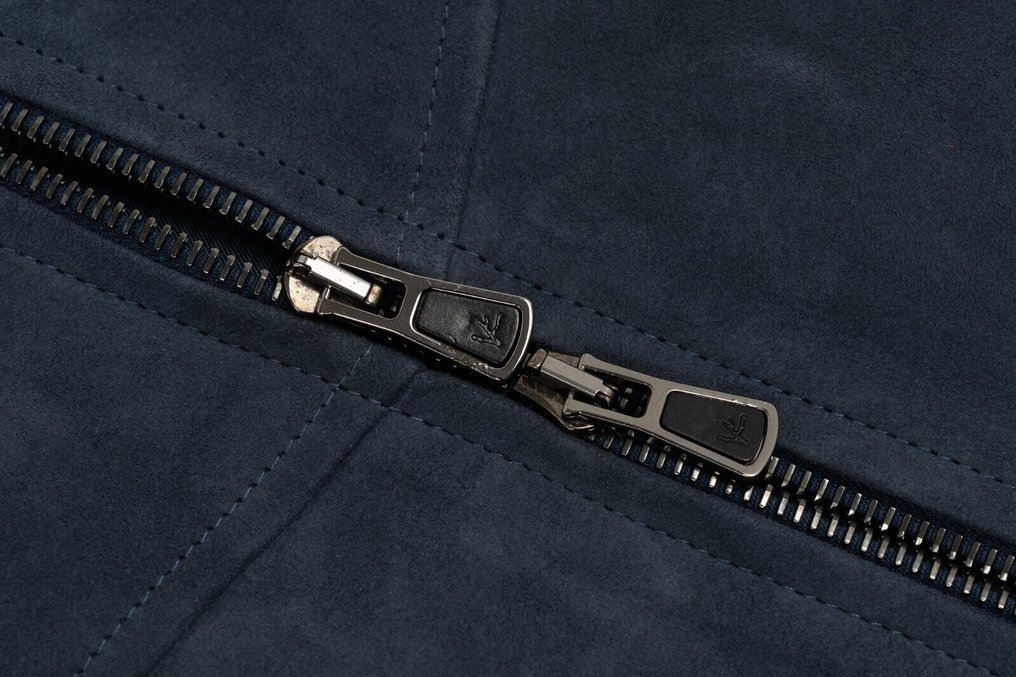 RRP 5800€ ISAIA NAPOLI Slate Blue Bomber Jacket 100% Lambskin Leather - 48 IT - Μπουφάν bomber - New with tags #4.3