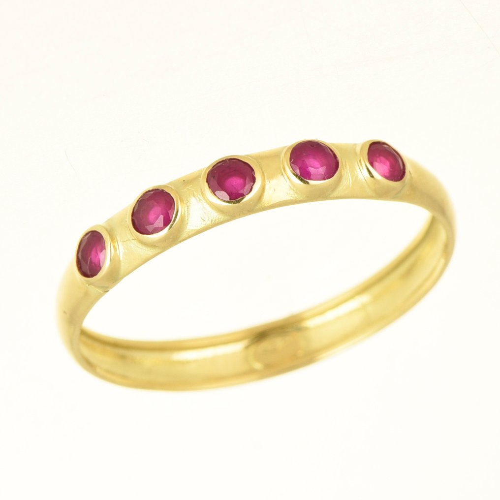 No reserve price - Ring - 14 kt. Yellow gold Ruby #1.0
