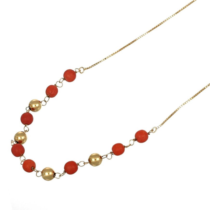 Collier - 18 carats Or jaune Corail #1.0