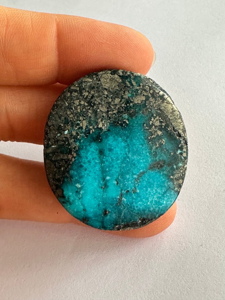 绿松石 真正的宝石！顶级色彩Neishabour绿松石116.00克拉，大型精彩之作。宝石级品质！ - 高度: 34 mm - 宽度: 30 mm- 23.2 g #4.3