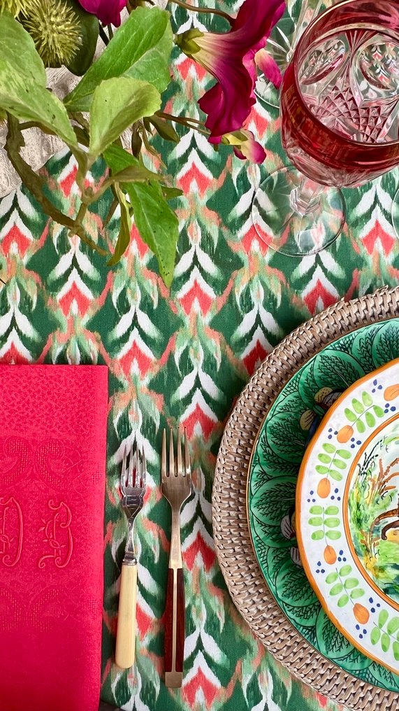 奥斯曼桌布，带有伊卡特风格图案，适用于宽大的桌子。 - 桌布  - 270 cm - 180 cm #3.2